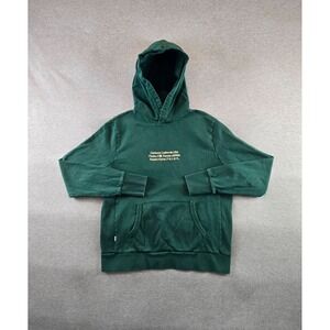 Akashi-Kama Hoodie Mens M Green Pullover French Terry Made In USA Embroidered